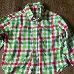 Kelly’s Kids Red and Green Plaid Button down